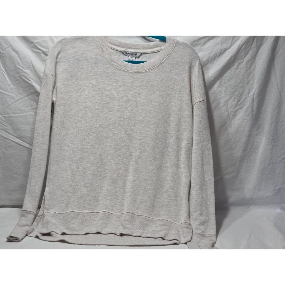 Athleta Coaster Luxe Recover Sweatshirt Oatmeal Heather Crewneck Size XXS